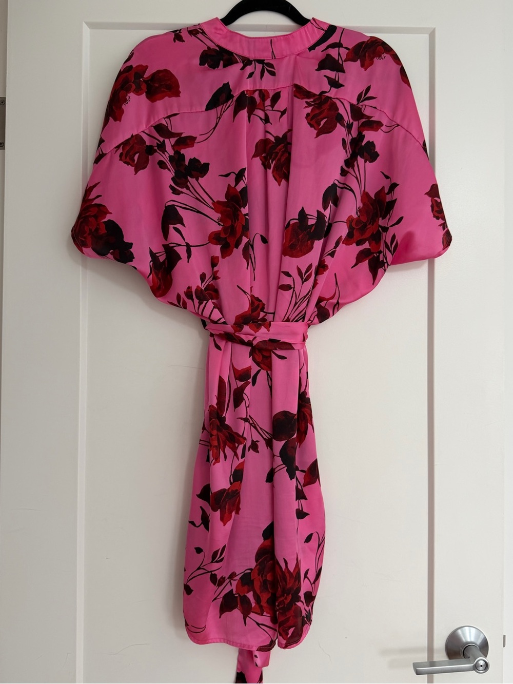 Vici Hot Pink Floral Button-Down Shirt Dress, Size Large